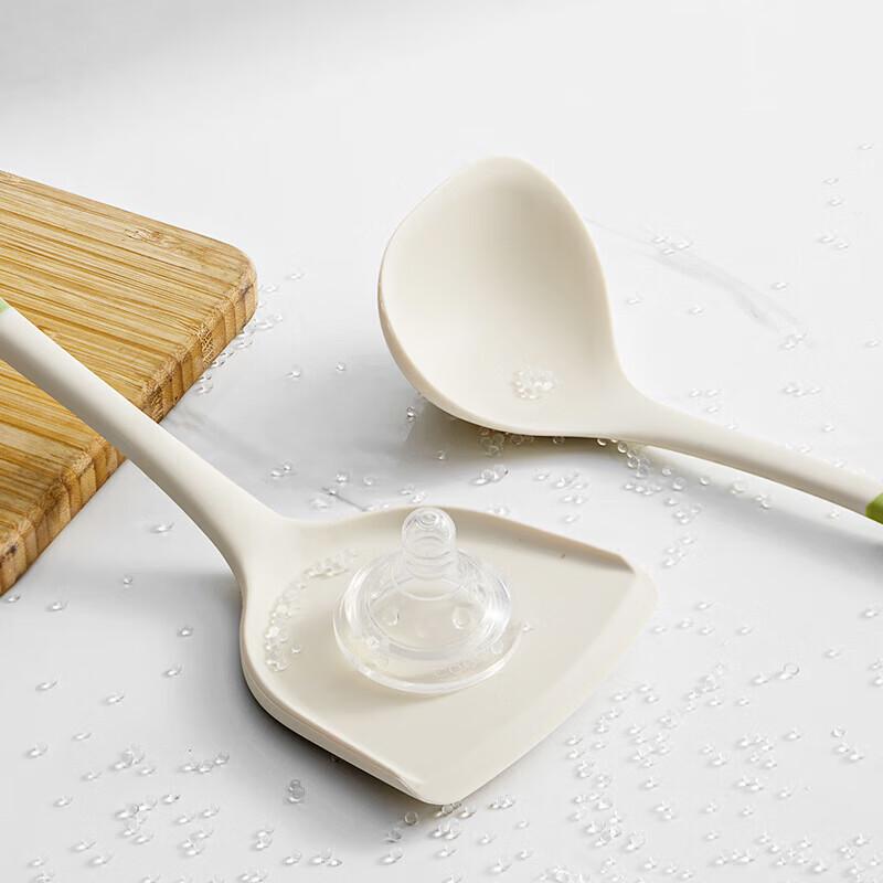 COOKER KING Avocado Antibacterial Silicone Spatula & Soup Spoon Set