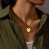 Atoztide Personalized Custom Name Necklaces for Women 2 Sides Welding Heart Pendant Cuban Chain Stainless Steel Jewelry Gift
