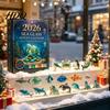 Holiday Party Favors Sea Glass Marine Life Advent Calendar 24 Day Countdown Box Christmas Eve Surprise with Ocean Animal Acrylic Ornaments,