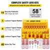 58 PCS Lockout Tagout Kits, Electrical Safety Loto Kit Includes Padlocks, Lockout Station, Hasp, Tags & Zip Ties, Lockout Tagout Safety Tools for