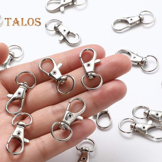 100 szt./zestaw breloków metalowe zapięcie homara z kółkami do kluczy obroże dla psów plecaki akcesoria do breloków DIY