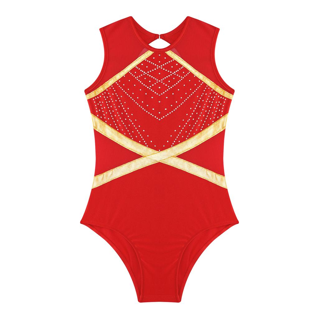 Mädchen Glänzend Bronzing Ballett Gymnastik Trikot Athletisch Activewear Training Jersey Athletisch Unitard Eiskunstlauf Kostüm