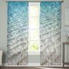 Clear Water On The Beach Drapes for Living Room Bedroom Children Room Kitchen Decor Sheer Window Curtains