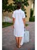 2023 European & American Cotton Linen Shirt Dress with Pockets & Buttons