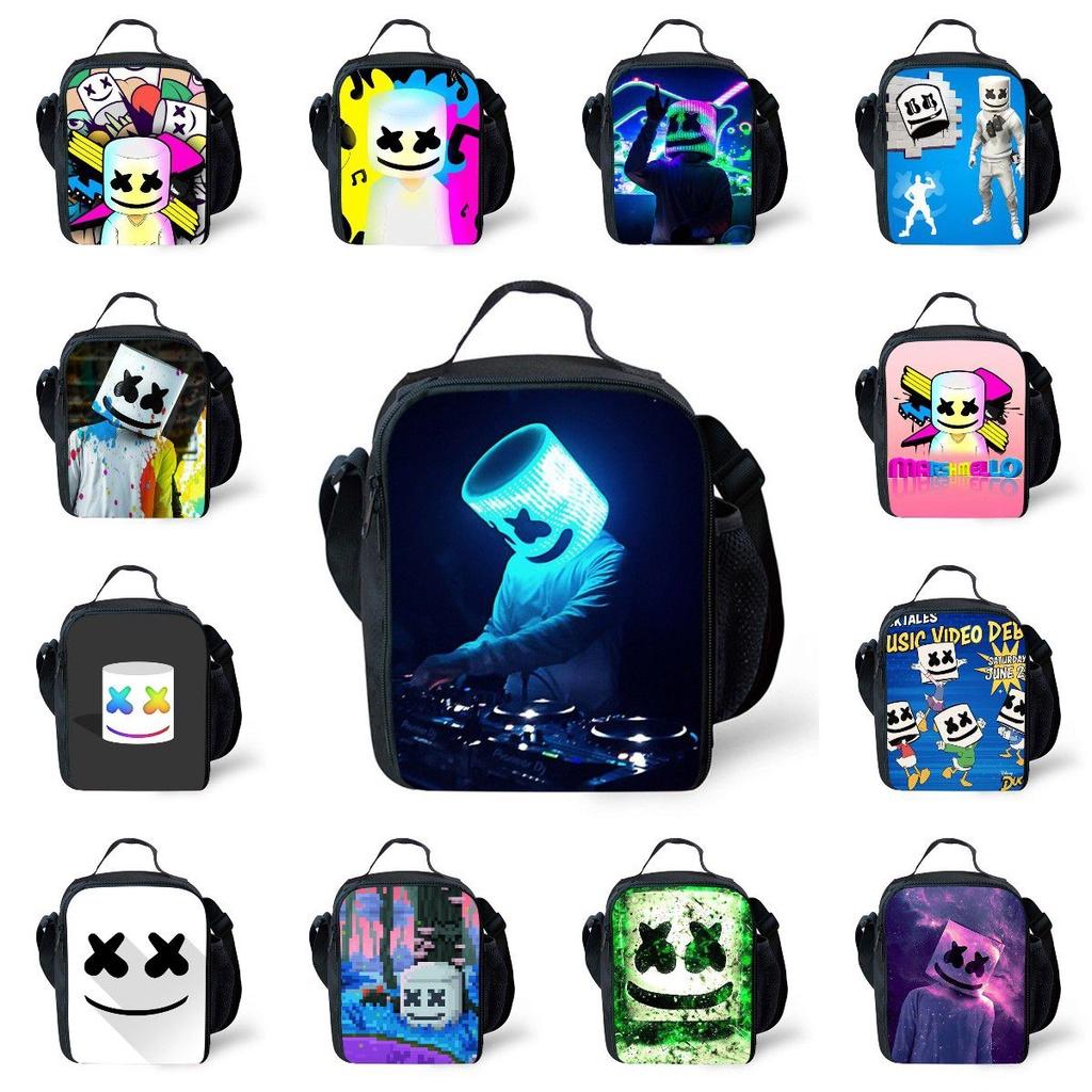 Marshmallow DJ Lunchtasche - Große Kapazität Thermoisolierte Kühltasche für Schüler und Picknicks