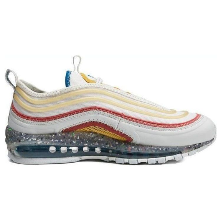 Nike Air Max 97 Retro Print Lace-Up Fabric Low-Top Casual Running Shoes Men Sneaker White Blue DV7418-001