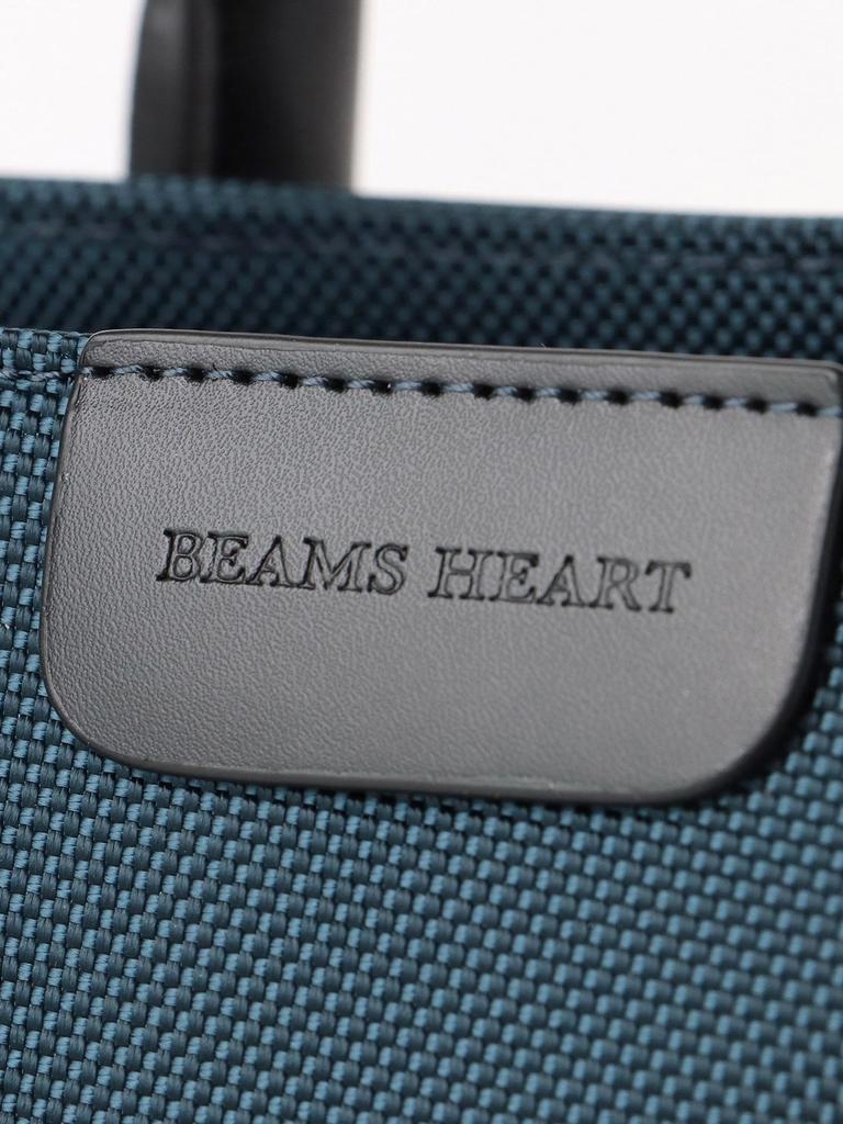 Beams Heart Men's Nylon and Leather Canvas Briefcase in Navy