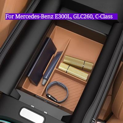 Silikonmatten & Armlehnen-Aufbewahrungsbox für Mercedes-Benz E300L, GLC260, C-Klasse | Innenraum-Konsolenschutz Zubehör