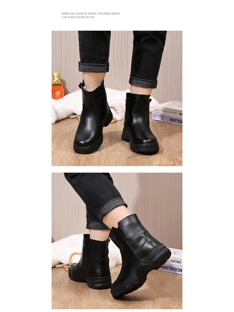 Unisex Winter Fur-Lined Waterproof Slip-On Snow Boots
