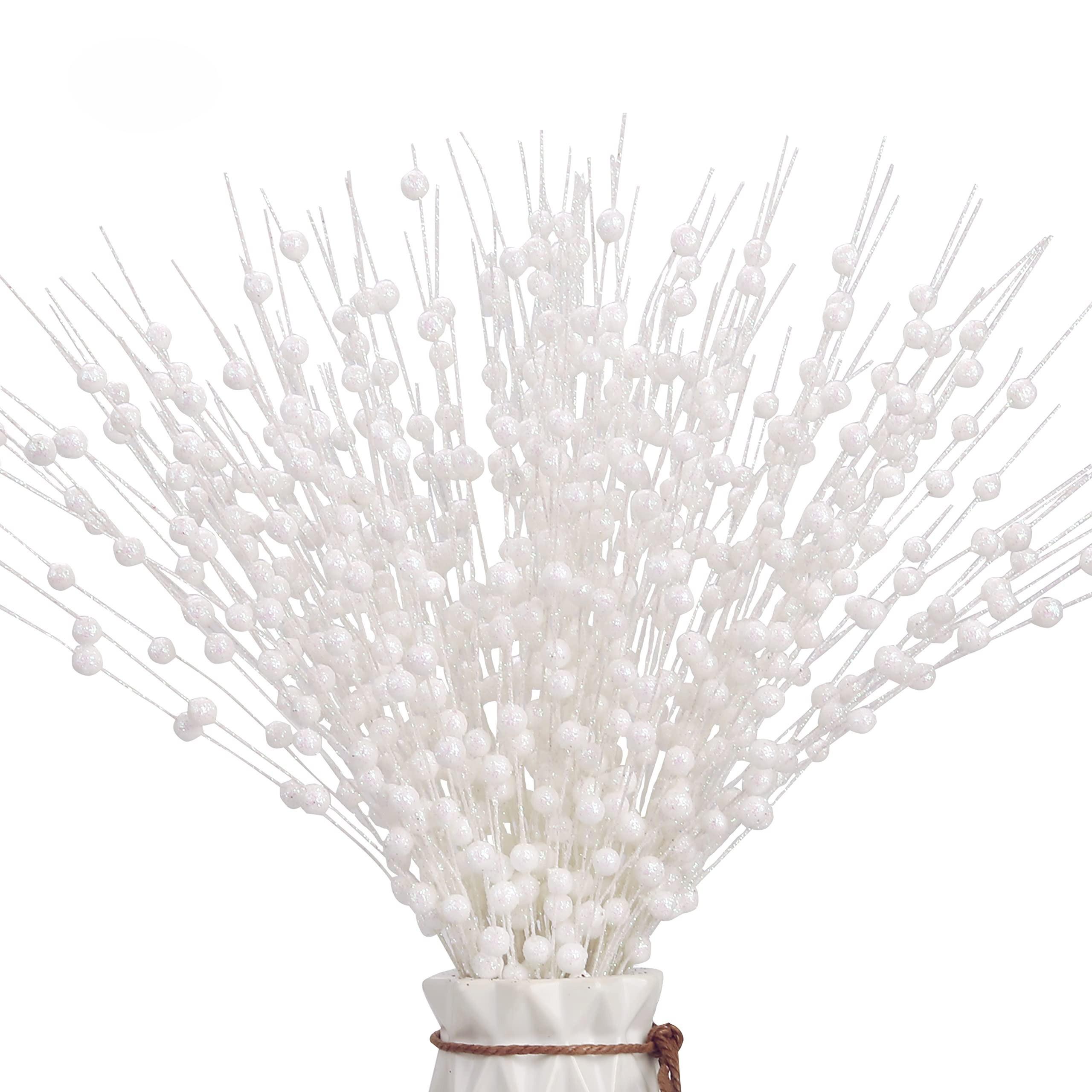 

3/6Pcs Glitter Artificial Flower Berrie Bouquet Christmas Decoration Xmas Tree Ornaments for Home New Year Decor Navidad Gifts 3pcs белый