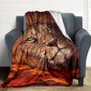 1PC Lion, Autumn Leaves Print Blanket, Soft Throw Blanket - Warm & Cozy for Couch, Bed, Office, and Travel yy250912170