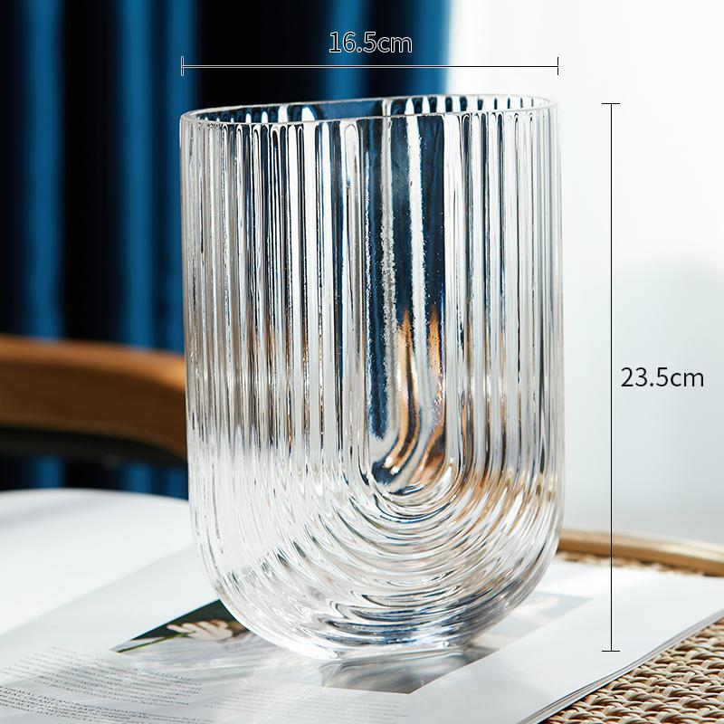 Moderne U-förmige Transparente Glasvase Wohnzimmer Tischset Blumenarrangement Pflanze Hydroponische Blumenvase Hochzeitsdekoration