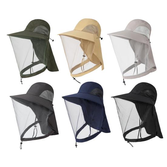 Fishing Hat Insect-Proof Bee-Proof Breathable Mesh Outdoor Anti-Mosquito Hat Shawl Design Wide Brim Summer Sun Hat