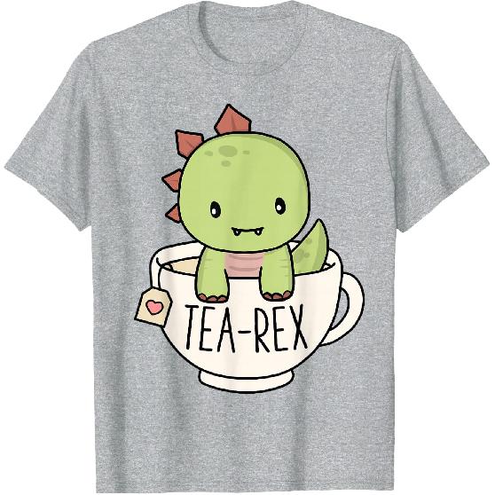 Tea-Rex Uroczy T-Rex Miłośnik Dinozaurów Kawaii Zabawny Dinozaur Gra Słów Koszulka