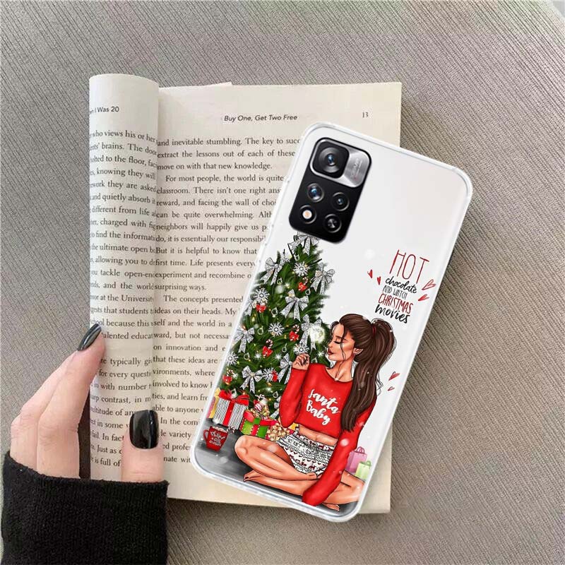 Luxury Christmas Girl Phone Case For Xiaomi Poco X4 F4 GT X3 NFC X5 X6 X7 Pro 5G M5 M5S M3 F5 Mi F6 F3 F2 F1 Cover Coque Fundas