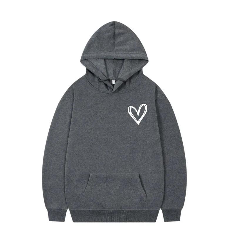 2025 Autumn/Winter New Women's Trendy Brand Casual Heart Shaped Hoodie Outdoor Sports Jogging Comfortable Versatile Coat