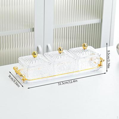 Dried Fruit Organizer Candy Box 3 Compartments Multifunctional Snack Holder Tray for Parties