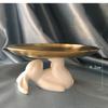 Keramikteller Hase 8 Zoll 10 Goldfarbener Edelstahl Dessertkuchen Tablett Schmuck Kosmetik Aufbewahrung