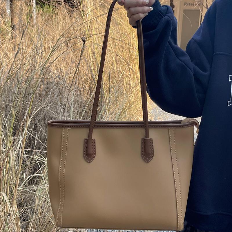 

Ретро-сумка большой вместимости Женская сумка Модная корейская версия сумки-тоут The Wild Модная сумка на одно плечо для поездок на работу 31cm*10cm*27cm хаки