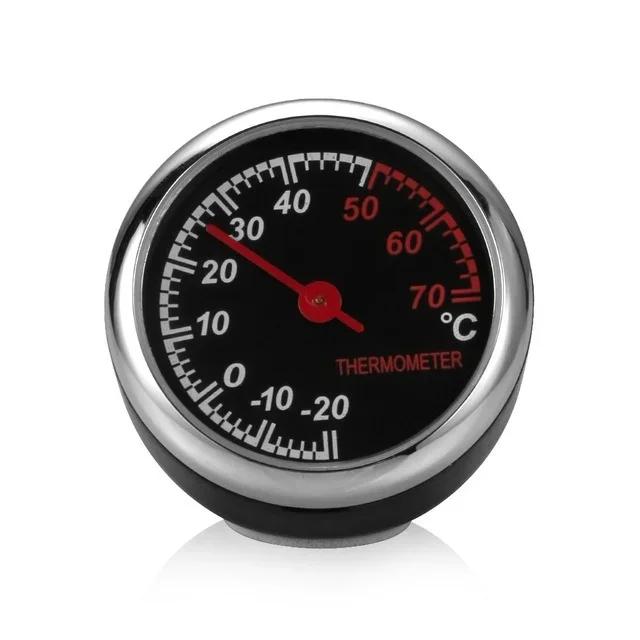 Car Mounted Thermometer Quartz Dial Car Air Vent Clock Mini Car Digital Clock Thermometer Hygrometer Decorative Accessories