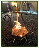 Portable Campfire Stove & Foldable Grill: Stainless Steel Lotus Stand for Outdoor Cooking & Boiling Tea