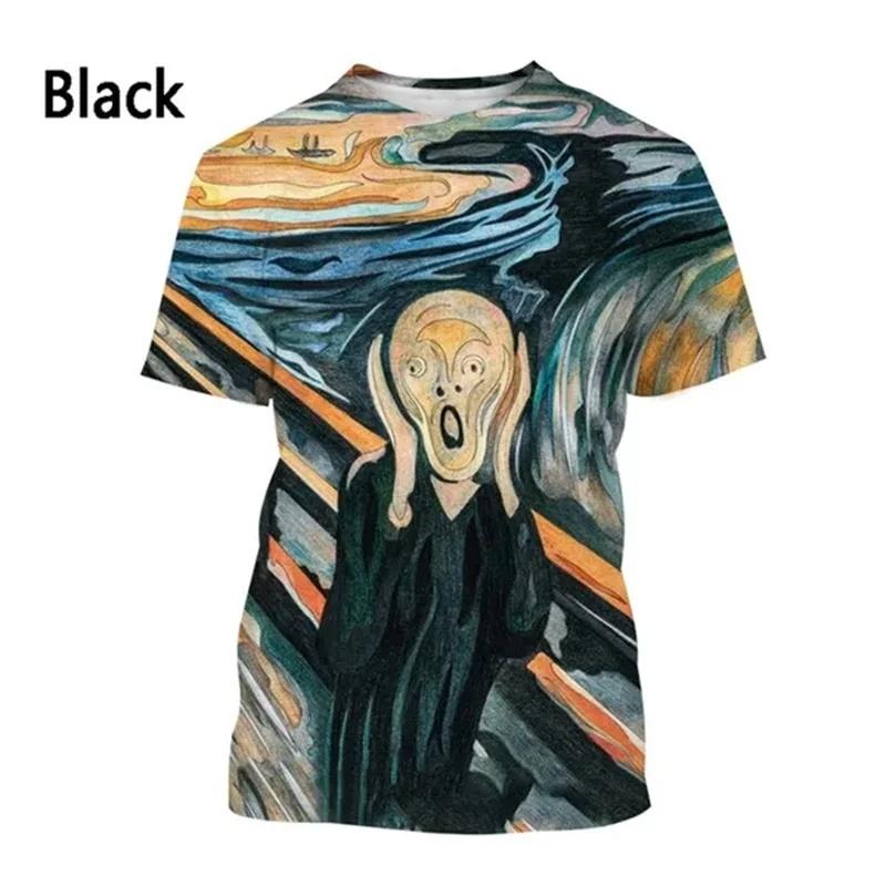 

Art Oil Painting Graphic T Shirt For Men Starry Night 3D Printed T-Shirts Summer Casual Short Sleeve Round Neck Loose Tees Tops S