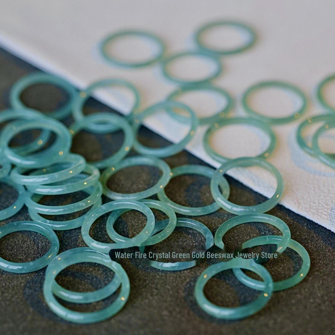 

Кольцо с жадеитом Blue Water класса A — новый китайский стиль, натуральный камень, минималистский дизайн, косметический аксессуар своими руками.