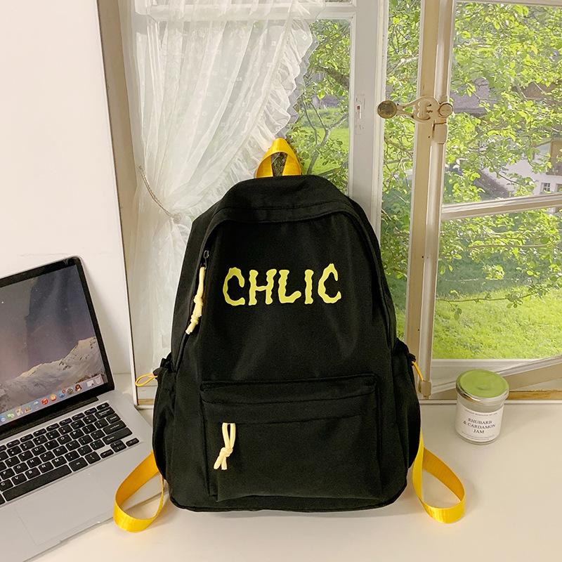 Tide Brand Schoolbag Female Junior High School Student Retro Large-capacity Leisure Junior High School Student Backpack Lightweight Computer Backpack
