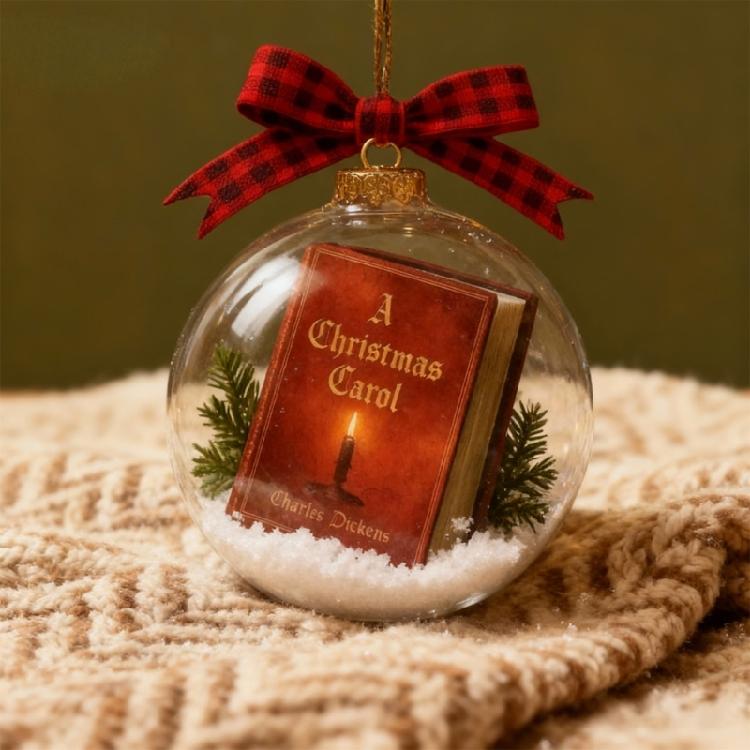 Festival Mini Book Shape Christmas Ornament Feature Holiday Carols Portable Shatters Proof Design For Indoor Decorations