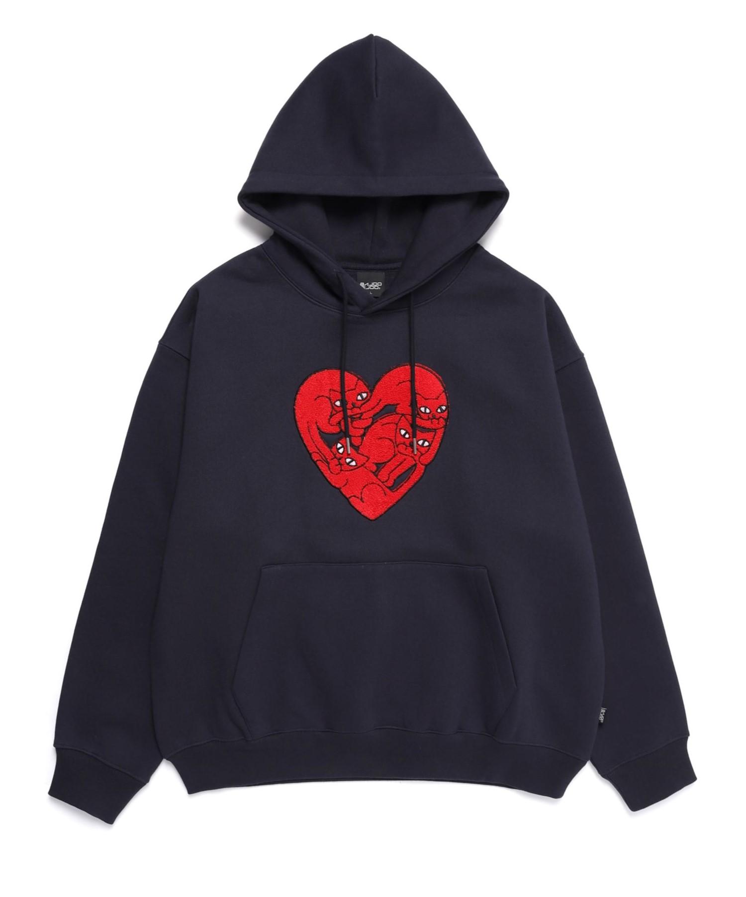 Bajubiju Heart Cat Hoodie [Navy] M