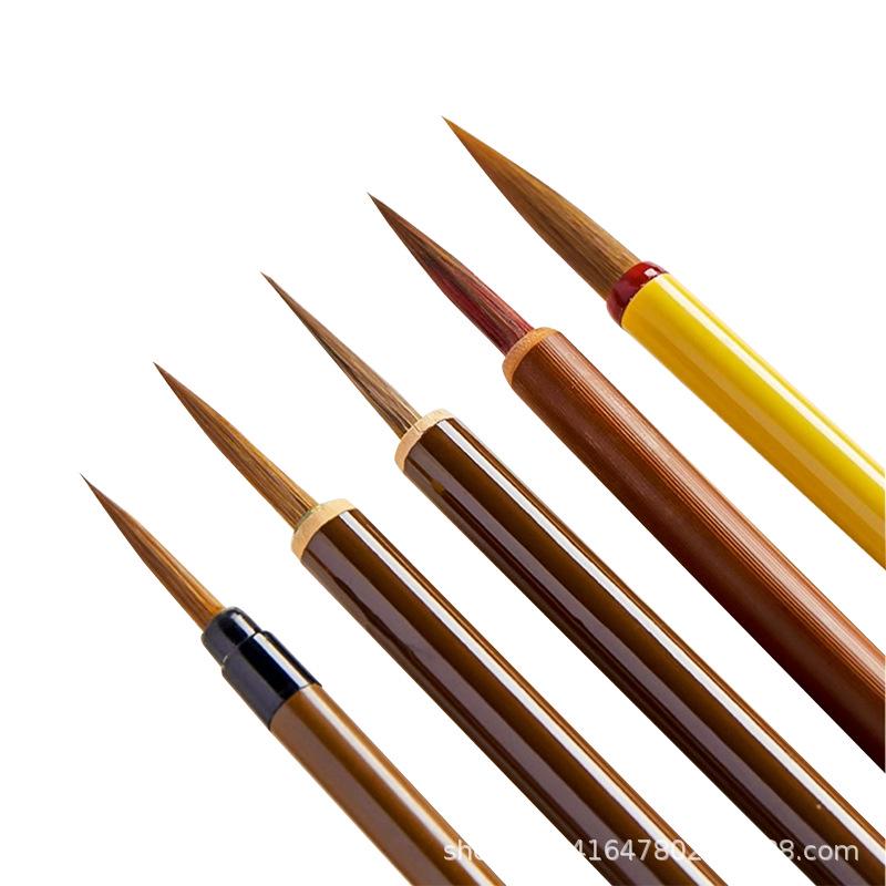 Chinese Painting Brush Set: Wolf Hair Line Drawing Brushes for Gongbi, Flower, and Bird Art