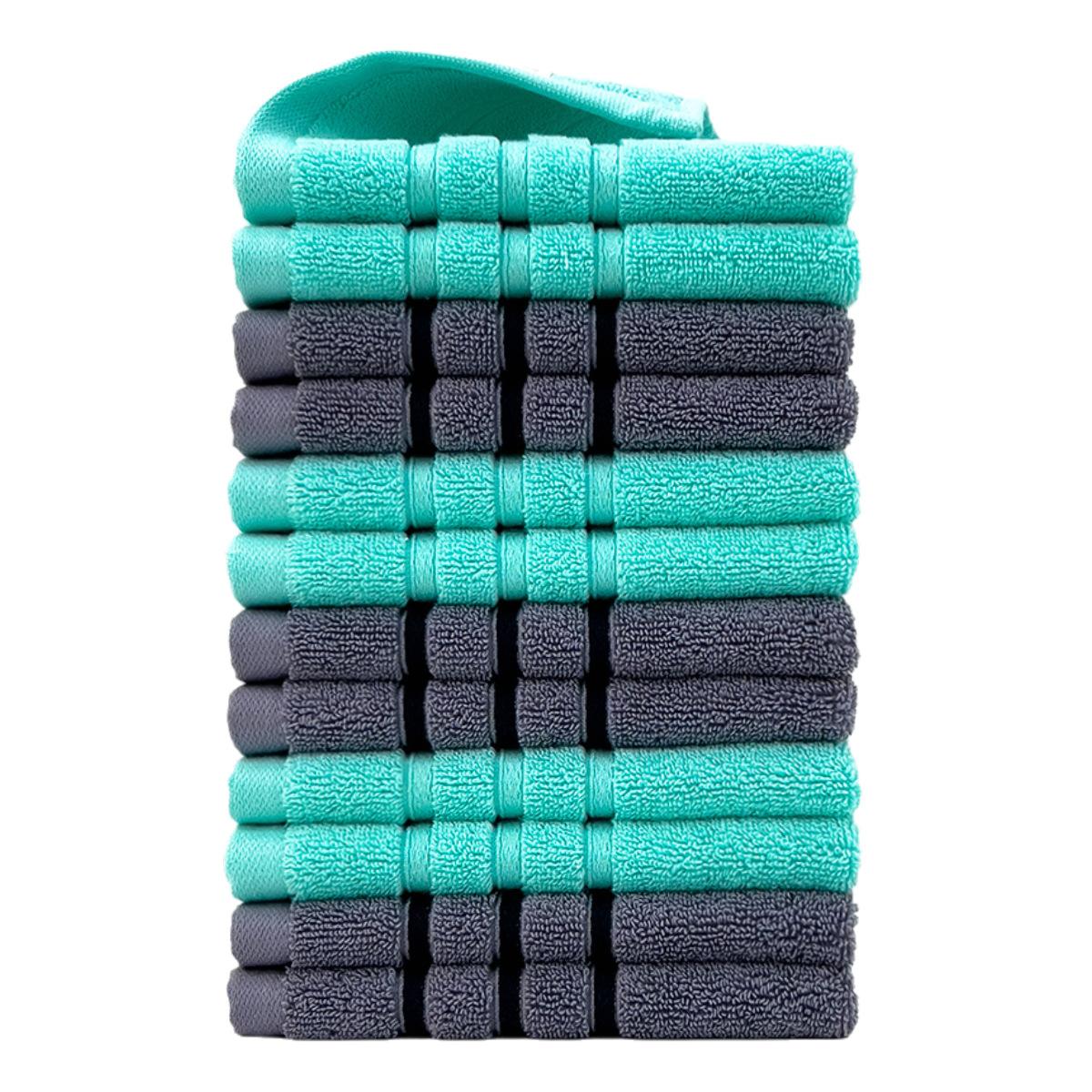 

12 Pcs Cotton Square Towel Cotton Household Small Towel Thickened Soft TOWEL Warm and Comfortable Home Daily Necessities Elaborately Woven Towels 34*34CM