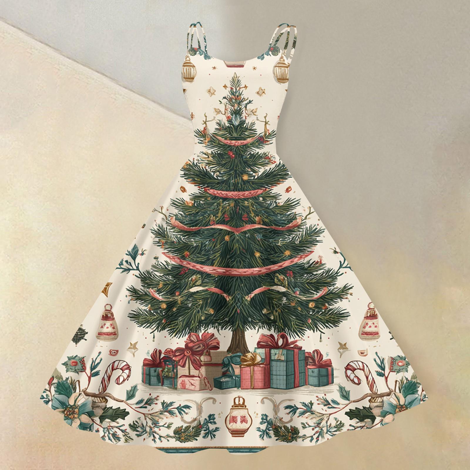 

Женское сексуальное платье с рождественским принтом, открытыми плечами, в стиле панк-ретро XXL