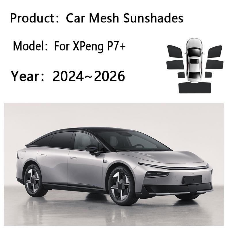For XPeng P7+ 2024~2026 2025 F57 Car Sunshades Anti UV Privacy Mesh Curtains Heat Insulation Sunscreen Visors Auto Accessories