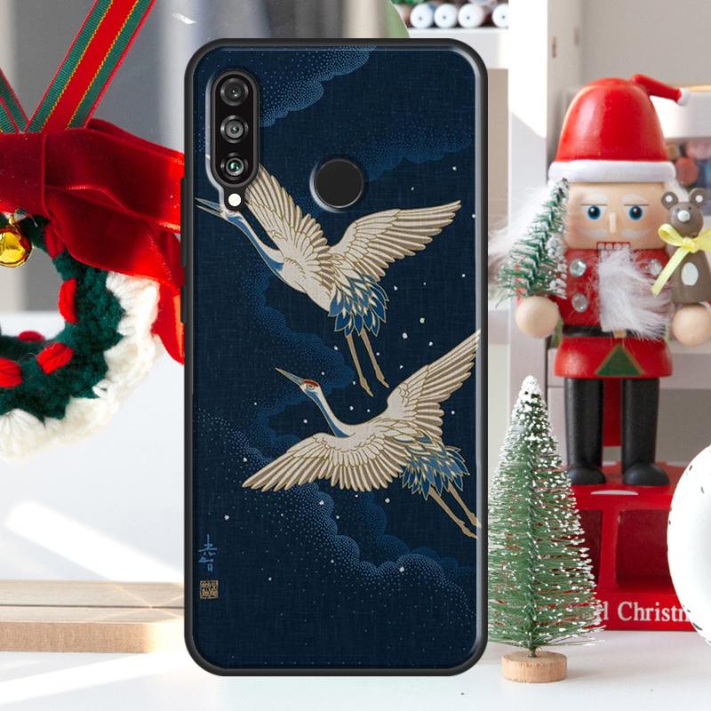 

Japanese Cranes Art For Huawei Nova 12i 11i 8i 12s Y73 Y72 Y61 Y91 Y90 Y70 Y60 9 10 SE P60 Pro P30 P40 Lite Case Huawei Nova 12i