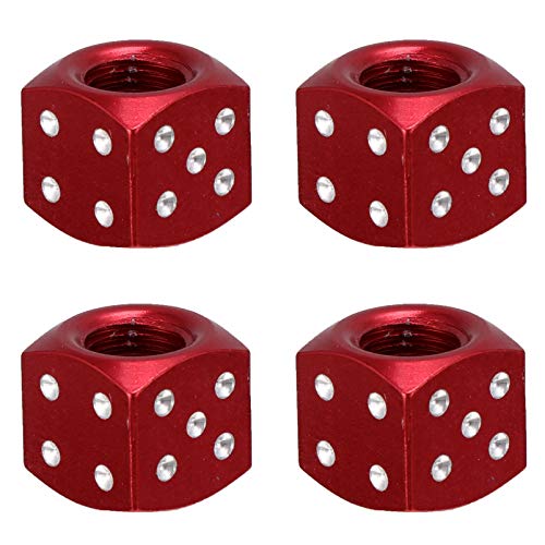 

VORCOOL Air Valve Cap for Car, Aluminum Alloy, Red Dice, Tire Valve Cap, Motorcycle, Bicycle, Stylish, Set of 4 1.1X1.1cm красный