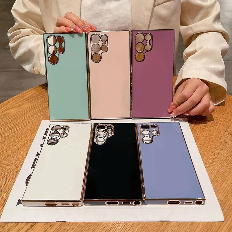 Plating Square Shockproof Soft Silicone Case For For Samsung Galaxy S26 Ultra S26+ S25 S24 Plus S24 FE Anti-Scratch Full Came