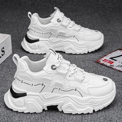 Moda Erkek Nefes Alabilir Kalın Tabanlı Günlük Spor Ayakkabı Moda Bağcıklı Koşu Yumuşak Tabanlar Konfor Erkek Spor Ayakkabı Zapatillas Hombre
