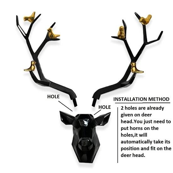 Metal Wall Mounted Deer Head Wall Hanging Home Decoration Perfect for Living Room Hotel Restaurant Bedroom