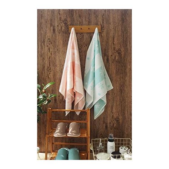 Kosugizen Mini Bath Towel Jacquard Crystal 2 Colors 1 Piece Each 50 x 100cm Small Size Bath Towel Daily Use Set of 2 SV-464-2