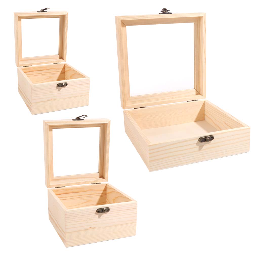 Retro Jewelry Box Rectangular Desktop Organizer Gift Box Wooden Storage Box  Family