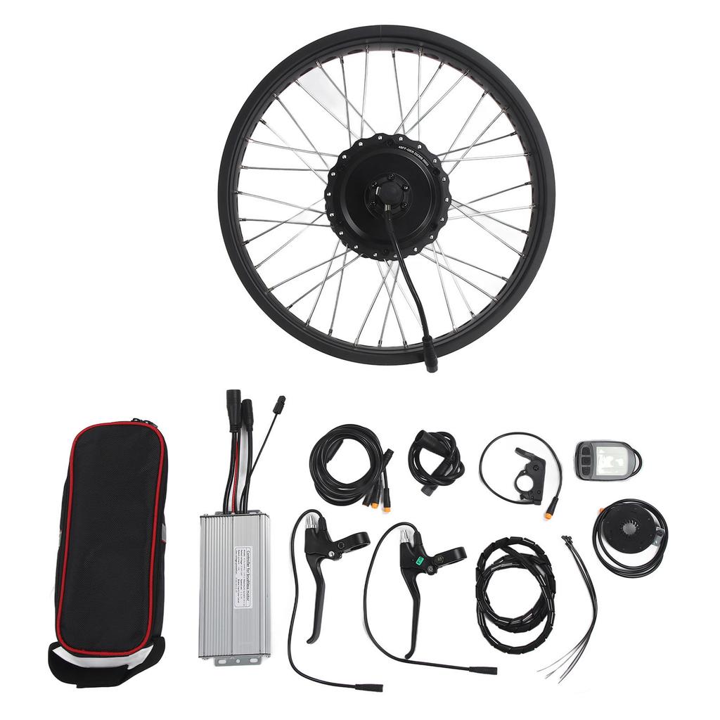 48V 750W Electric Bike Conversion Kit 20in Rear Wheel Electric Bicycle Hub Motor Kit with Controller LCD5 Panel Brake
