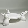 Kaninchen Aufbewahrungsschale 3D Gedruckte Statue mit Weißem Kaninchen Schale Schlüssel Ohrringe Schmuck Ausstellungsständer