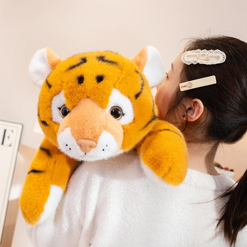 Non-Toxic 30-65Cm Cartoon Soft Tiger Plush Doll Pillow High Quality Lying Tiger Animal Stuffed Animal Home Decor Appease Toys For Kids