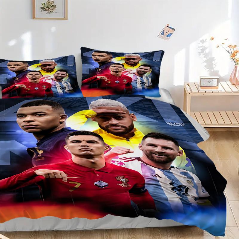 3Pcs Global Soccer Stars Bedding Sets For All Sizes New 3D Printed Bed Cover Comforter Duvet Cover Pillowcase Bedroom Decoration
