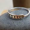 Retro Moon Lack Moon Round Women'S Ring Hipster Ring Jewelry
