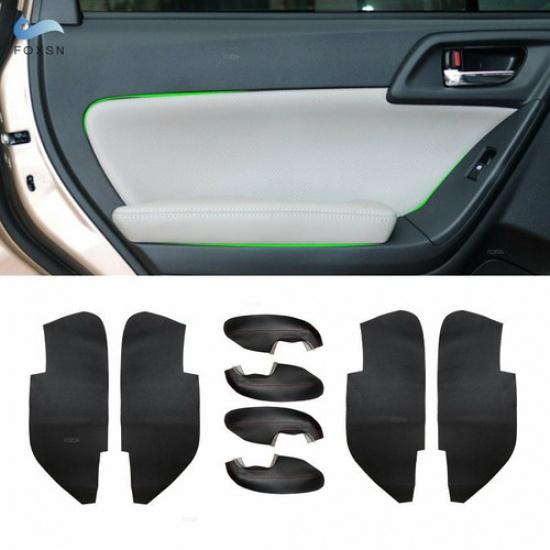 4Pcs Door Panel Armrest Leather Replacement Cover For Subaru Forester 2013-2018