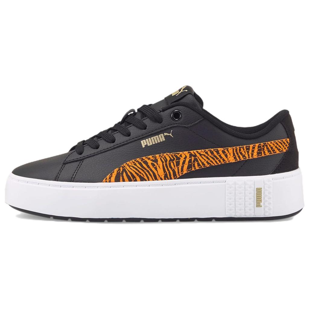 Puma Platform Mash Casual Low-Top Sneakers Women sneakers Black White Orange 383877-01