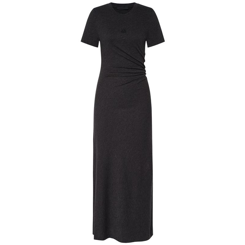 

MO&Co. Pleated Tencel Short-Sleeve Long Dress S