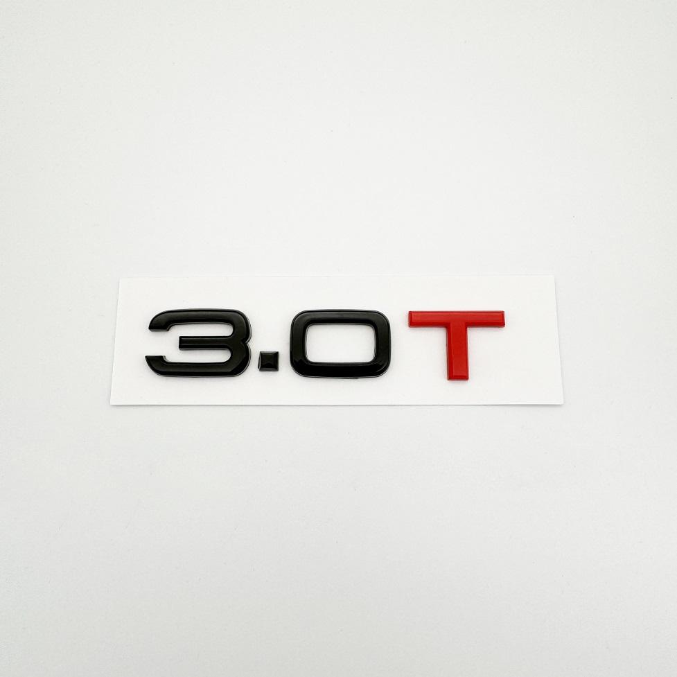 3D ABS 1.8T 2.0T 3.0T Black and Red Emblem Car Trunk Letters Logo Badge Decals Sticker For A1 A3 A4 A5 A6 A7 A8 Q2 Q3 Q5 Q7